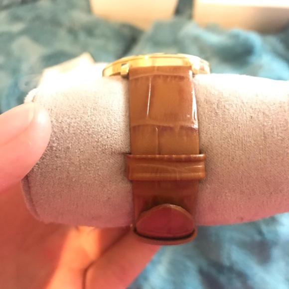 Brown Leather & Gold MK Watch - Picture 7 of 8